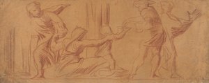 Groep Figuren, Kind Bedelend in het Midden door Alfred Emile Stevens