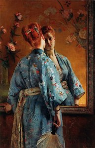 La Parisienne japonaise, ca. 1871-1874 door Alfred Emile Stevens