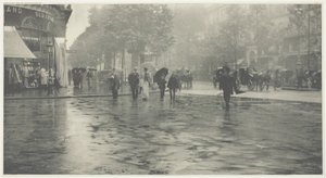 Een natte dag op de boulevard, Parijs