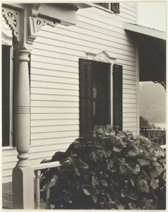 Huis en druivenbladeren door Alfred Stieglitz