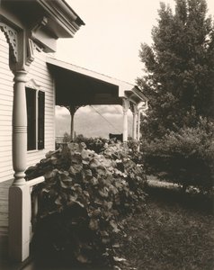 Huis en druivenbladeren