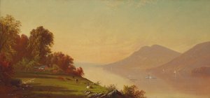 Middag aan de Hudson door Alfred Thompson Bricher