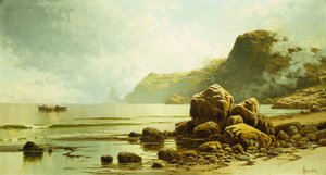 Laag tij, Southhead, Grand Manan Island door Alfred Thompson Bricher
