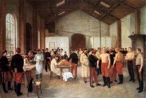 Vaccinatie van Franse officieren in het Val de Grace ziekenhuis in Parijs rond 1900