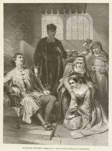 Interview tussen Isabelle van Croye en Karel van Bourgondië door Alfred W. Elmore