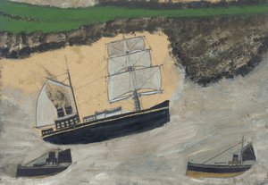 Drie Stoomschepen door Alfred Wallis