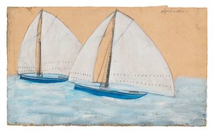 Twee zeilboten door Alfred Wallis