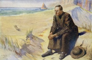 Pater Damien, Belgische katholieke missionaris, op zijn missie naar de leprakolonie op Molokai, Hawaï