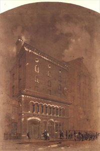 Architectonische tekening voor een magazijn door Alfred Waterhouse