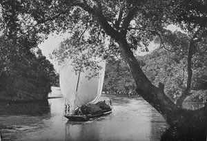 Padda Boot in Volle Zeil, ca. 1890