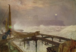 Blauwe Lichten, Teignemouth Pier - Lampen Aansteken bij Zonsondergang, 1868