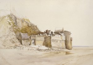Mont St Michel: De Buitenpoort, c. 1876 door Alfred William Hunt