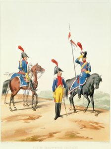 Franse troepen, gegraveerd door Gustave David door Alfred de after Marbot