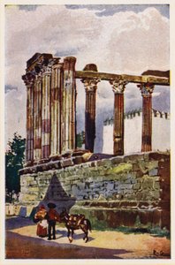 Tempel van Diana, Evora, Portugal door Alfredo Roque Gameiro