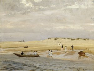 Figuren op een Strand door Algernon Mayow Talmage