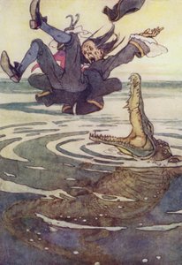 Recht in de kaken van de krokodil!