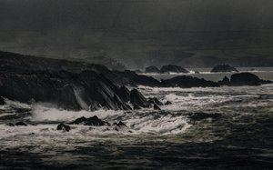 Kliffen bij Inch, 2018 (handgeschilderde foto) door Alice Gur-Arie