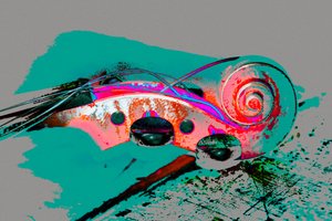 Ticket, uit de serie Woodbridge Violins, 2017 (handgeschilderde foto)