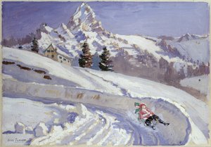 Sleeën bij de Matterhorn