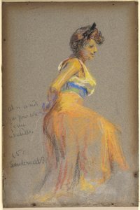 Model in geel door Alice Pike Barney