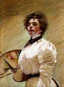 Zelfportret met Palet, ca. 1906 door Alice Pike Barney