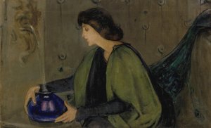 Vrouw en pauw door Alice Pike Barney
