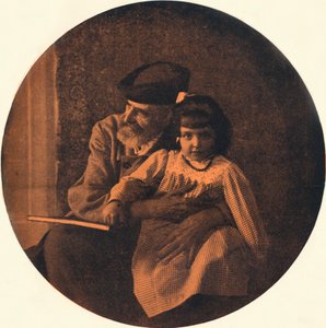 Portret van Domenico Morelli en zijn kleinkind door Alinari