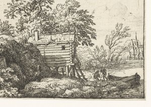 Landschap met vissershut