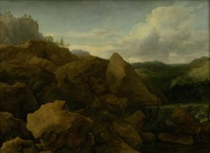 Berglandschap met waterval