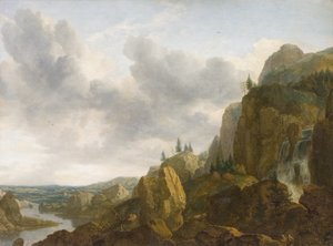 Noordelijk Berglandschap met Waterval