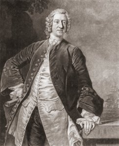 Admiraal Edward Boscawen. Portret. door Allan (after) Ramsay
