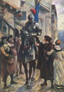Een Boodschapper van Flodden brengt het Slechte Nieuws naar Edinburgh