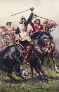 Gevecht tussen een Ironside en een Cavalier door Allan (after) Stewart