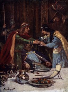 Vergiftiging van Koning Aethelbert II van East Anglia door Cynethryth, vrouw van Offa II van Mercia, 794 door Allan (after) Stewart