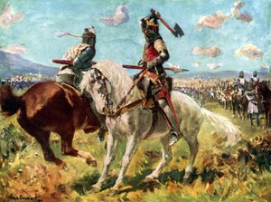 Het Gevecht tussen Koning Robert de Bruce en Sir Henry de Bohun bij Bannockburn