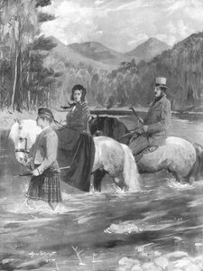 Hare Majesteit en de Prins-Gemaal die de Garry doorwaden, 25 september 1844, 1901 door Allan Stewart