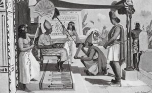 Ramses II ontvangt een kopie van zijn verdrag met de Hettieten door Allan Stewart