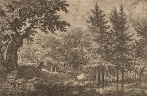 Sparren bij het water, waarschijnlijk ca. 1645-1656 door Allart van Everdingen