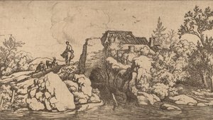 Ruiter op een Stenen Brug, waarschijnlijk ca. 1645-1656 door Allart van Everdingen