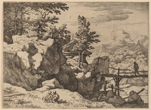 Man op een Kleine Houten Brug, waarschijnlijk ca. 1645-1656