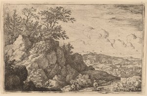 Boer met zijn hond, waarschijnlijk ca. 1645-1656 door Allart van Everdingen