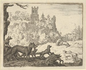 Renard vertrekt met de das, 1650-75 door Allart van Everdingen