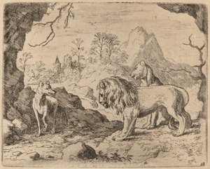 Reinaert belooft de verborgen schat te onthullen, waarschijnlijk ca. 1645-1656 door Allart van Everdingen
