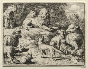 Reinaert de Vos: Reinaert verschijnt aan het hof door Allart van Everdingen