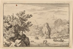 Rots in het midden van een rivier