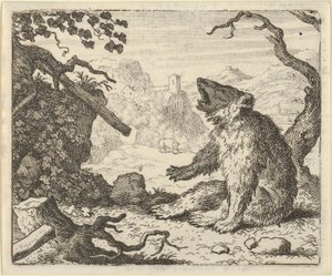 De beer roept Renard op om voor de raad van de dieren te verschijnen