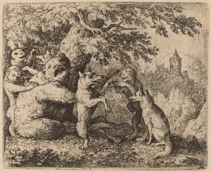 De Beer en de Wolf worden Vervolgd, waarschijnlijk ca. 1645-1656 door Allart van Everdingen