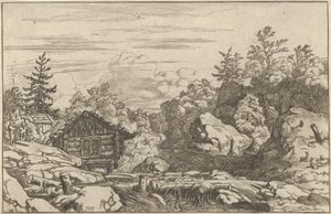 De Huisjes aan de Oever door Allart van Everdingen