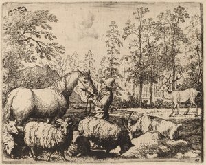 Het paard en het hert, waarschijnlijk ca. 1645-1656 door Allart van Everdingen