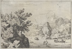 De rots in het midden van de rivier